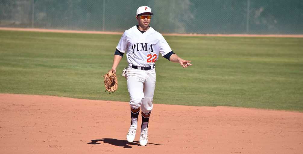 Freshman Matthew Hackman (Empire HS) went 3 for 6 on the day as he hit an RBI single and a solo home run in the second game. The Aztecs split at Paradise Valley Community College and are 20-26 overall and 10-24 in ACCAC conference play. Photo by Ben Carbajal