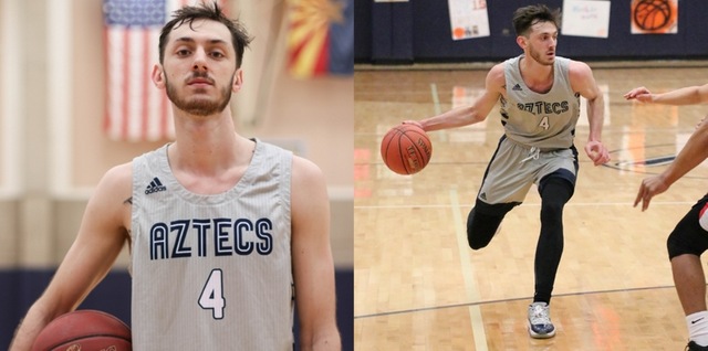 Pima men's basketball player Cole Gerken (Ironwood Ridge HS) signed his letter of intent to Columbia College, an NAIA school in Columbia, Missouri. He played in all 32 games last season and averaged 11.3 points, 6.9 rebounds, 3.6 assists and 1.2 steals per game. Photos by Stephanie Van Latum