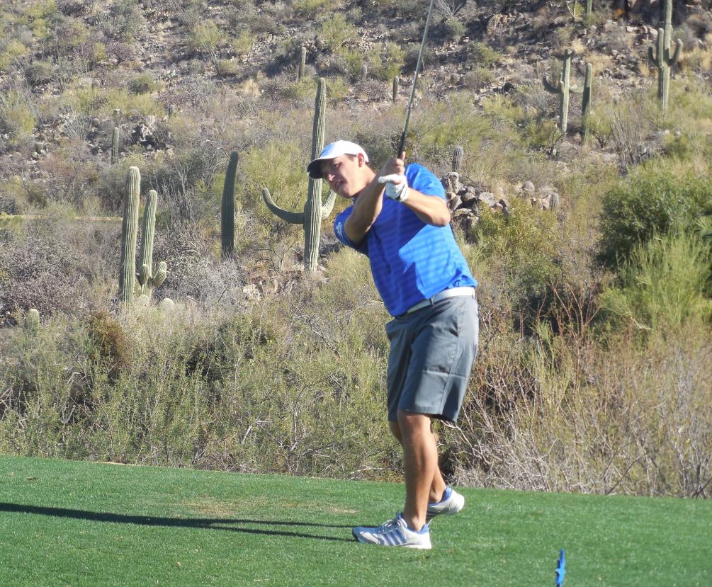 Sophomore Bobby Padilla stayed consistent as he shot a 3-over par 75 on both days and finished with a 150 at the Scottsdale Invitational. Photo by Raymond Suarez