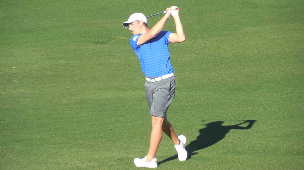 Sophomore Johnny Fiore (Marana HS) shot a 3-over par 75 in the first round and finished with a two-day total of 155 (75-80) at the Wigwam Golf Course in Litchfield Park, AZ. The Aztecs finished in eighth place. Photo by Raymond Suarez