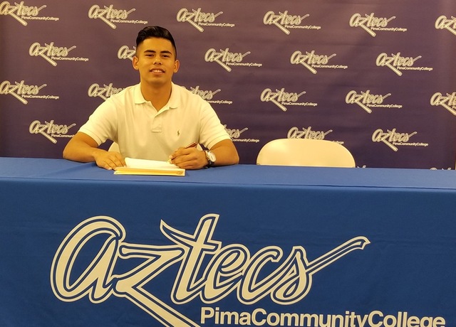 Sophomore forward Julian Gaona (Tucson HS) signed his letter of intent to Ottawa University-Phoenix. He scored 16 goals with eight minutes this season for the Aztecs. Photo by Raymond Suarez