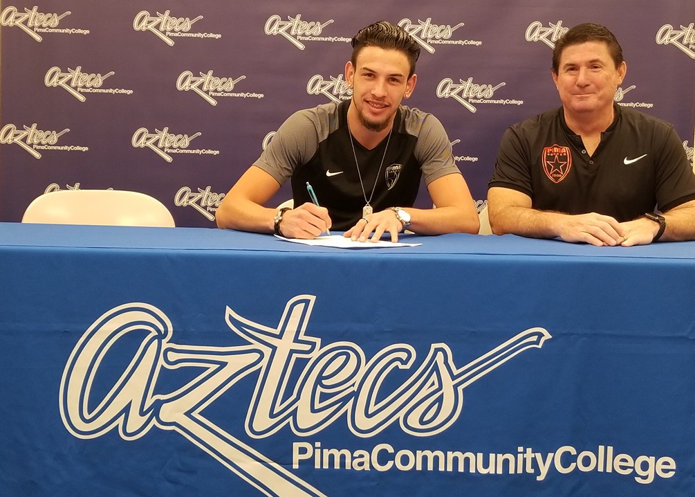 Sophomore AJ Valenzuela signed his letter of intent to continue his education and collegiate career at San Diego State University. He was a first team NJCAA All-American and was the ACCAC Conference Player of the Year this season. Photo by Raymond Suarez