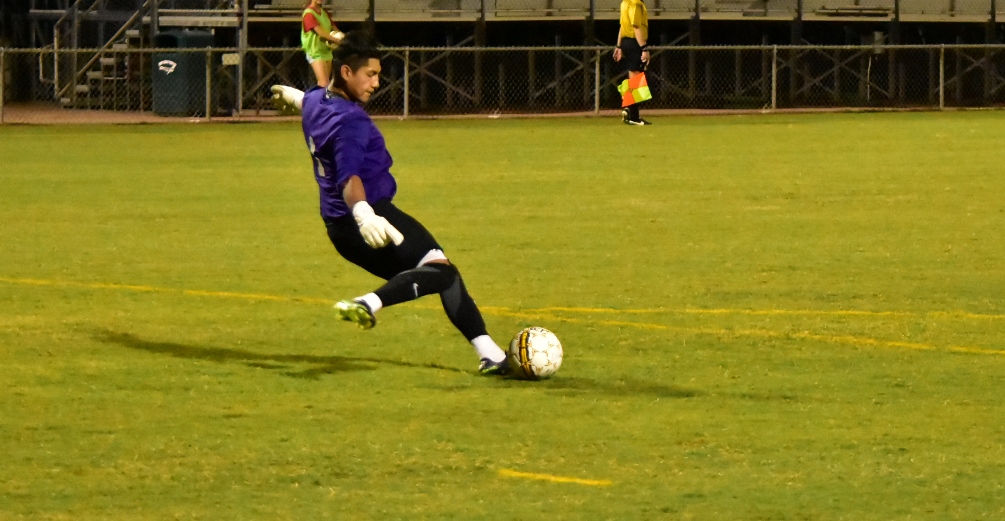 Freshman goalkeeper David Silva finished with five saves but the Aztecs men's soccer team fell in the West District finals 2-0 against Yavapai College. The Aztecs will be part of the NJCAA Division I Tournament from Nov. 13-18. Photo by Ben Carbajal.