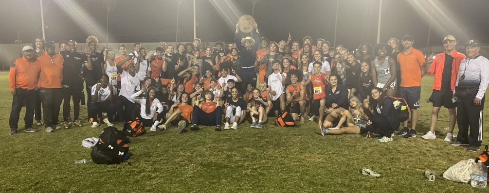 The Aztecs Men's Track & Field team captured their second straight Region I Team Championship with a total of 258 points. Darlington Onsarigo (Triple Jump), Nathaniel Curtiss (High Jump), Abraham Valenzuela (5,000 meters) and the 4x400 relay team (Jordan Cortner, Wyatt Preble, Braxton Hinton and Broden Cahoon) captured Region I individual crowns in Thursday's competition. Photo by Ray Suarez