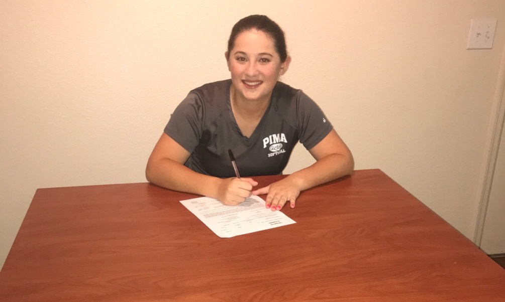 Outfielder and slapper Mary Tom (Mountain View HS) signed her national letter of intent to the New York Institute of Technology. Photo courtesy of Mary Tom.