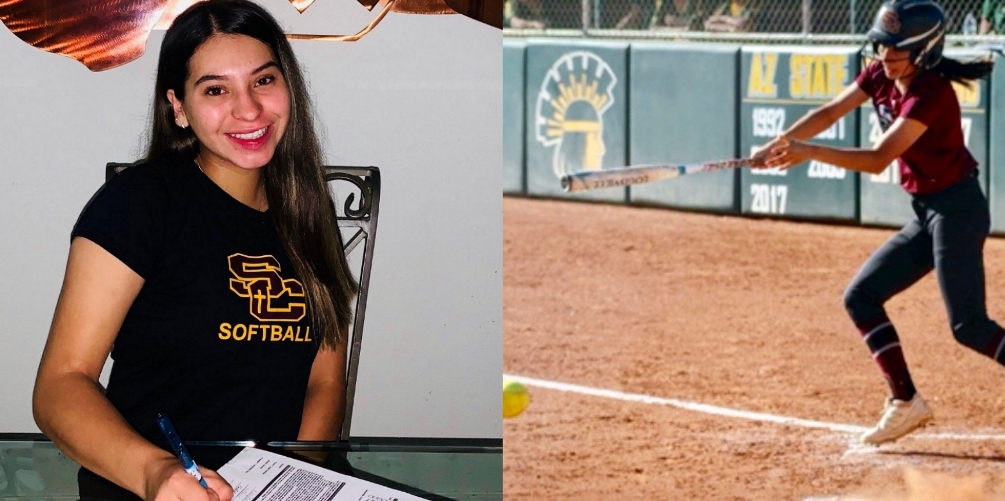 Aztecs softball signed two-time state champion Kayla Gonzales, a slapper/outfielder from Salpointe Catholic High School. She batted .321 in 16 games this season. PHotos courtesy of Kayla Gonzales