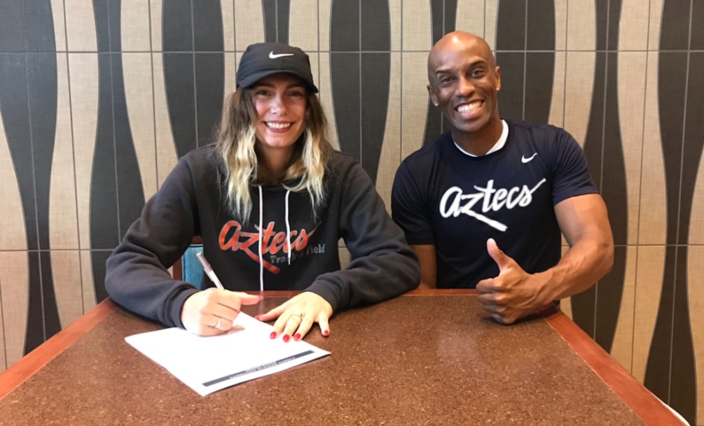 Sophomore jumper Megan Schiffmacher (Cactus HS) will continue at the NCAA Division II level as she signed her letter of intent to Carson-Newman University in Jefferson City, TN. She was last year's NJCAA National Champion in the high jump. Photo courtesy of Chad Harrison