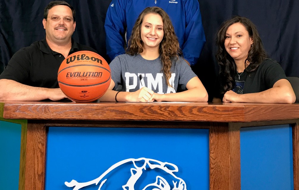 Guard Crystal Haase signed her letter of intent to play for the Pima women's basketball team. She averaged 16.9 points per game and was named the 3A Central Region Offensive Player of the Year. Photo courtesy of Crystal Haase.