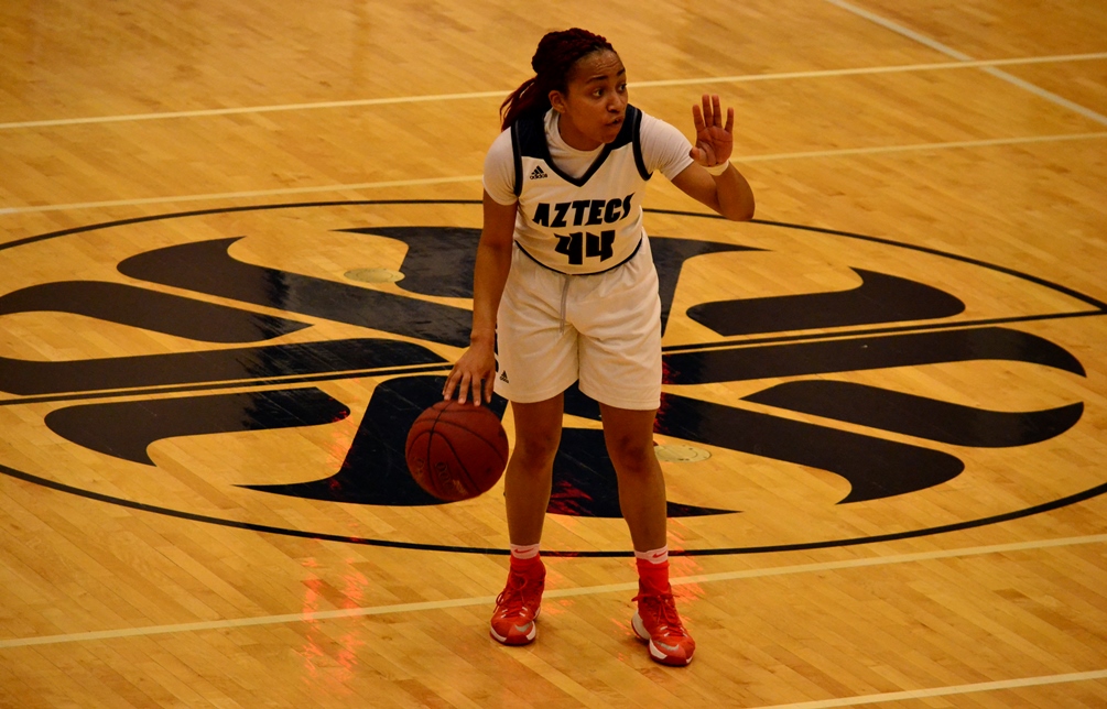 Sophomore Sydni Stallworth was named first team NJCAA Division II All-American for the second straight year. She finished her Pima career with a record of 51-16 overall. She will continue her collegiate career at the University of Alaska Anchorage. Photo by Ben Carbajal.