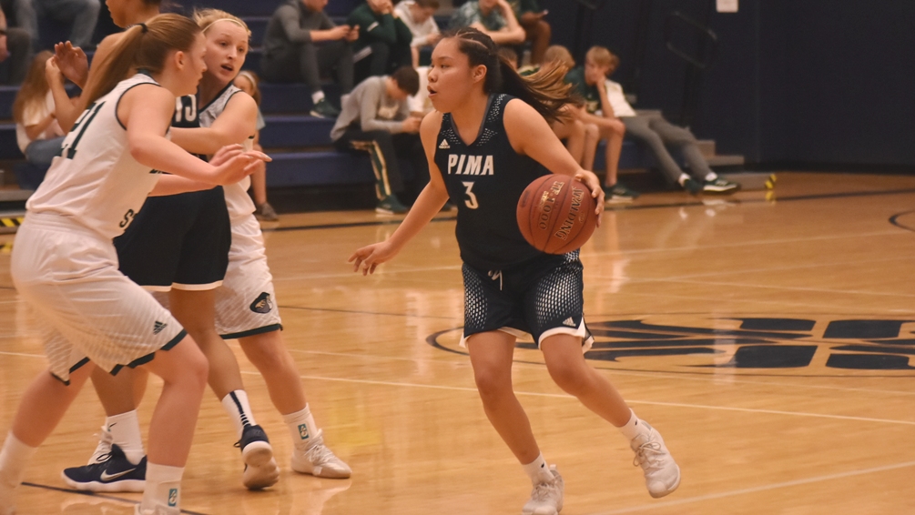 Freshman Jacqulynn Nakai (Coconino HS) was named first team NJCAA All-American on Wednesday becoming the seventh NJCAA All-American for coach Todd Holthaus. she averaged 17.3 points, 6.7 assists and 5.8 rebounds during the season. Photo by Ben Carbajal