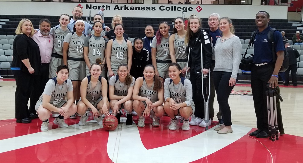The Aztecs women's basketball team claimed fifth place at the NJCAA Division II Tournament after beating Sinclair Community College 64-57. The Aztecs finished the season with a 24-12 overall record. Photo by Raymond Suarez