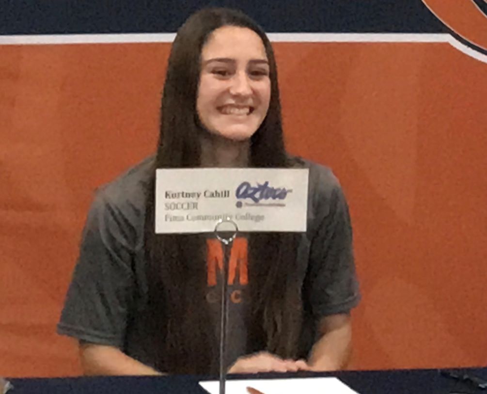 Cienega High School defender Kortney Cahill, a defender, signed to play for the Aztecs women's soccer program. She had 13 assists and one goal as she played in all 23 games; making 22 starts for the Bobcats as a senior. Photo courtesy of Kortney Cahill