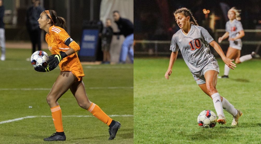 Sophomore Angelina Amparano (Salpointe Catholic HS) and Caitlyn Maher (Catalina Foothills HS) were selected to the United Soccer Coaches 2022 Junior College Division II Women's All-American list. They will be recognized at the All-American Ceremony & Reception on January 14, 2023 at the Pennsylvania Convention Center in Philadelphia. Photos by Stephanie van Latum and Andre Rocha.