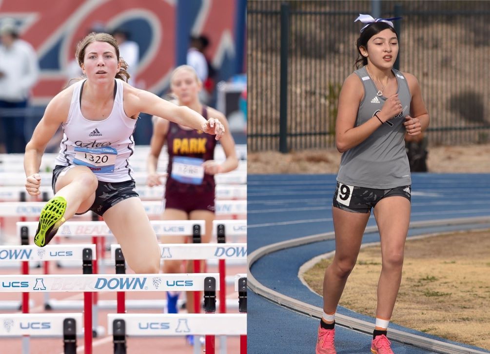 Freshman Maylee Thompson (Willcox HS) finished fourth in the Heptatlon with 4081 points while freshman Mariah Cruz (Mountain View HS) placed fifth in the 10,000 meters race with a time of 46:26.09. The Aztecs sit in third place with 17 points as the Region I Championships continue on April 30 and May 2 at Mesa Community College. Photos by Stephanie van Latum and Ben Carbajal