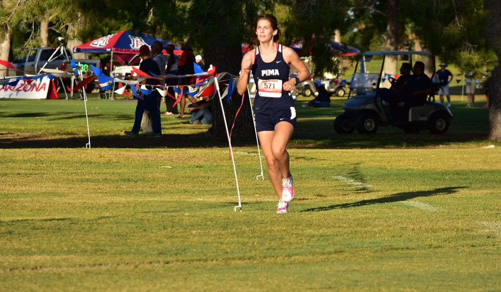 Freshman Katherine Bruno (Canyon del Oro HS) was named NJCAA Division I National Athlete of the Week on Monday. She took second place at the Thunderbird Classic and was the ACCAC Conference Champion on Sept. 30. Photo by Ben Carbajal.