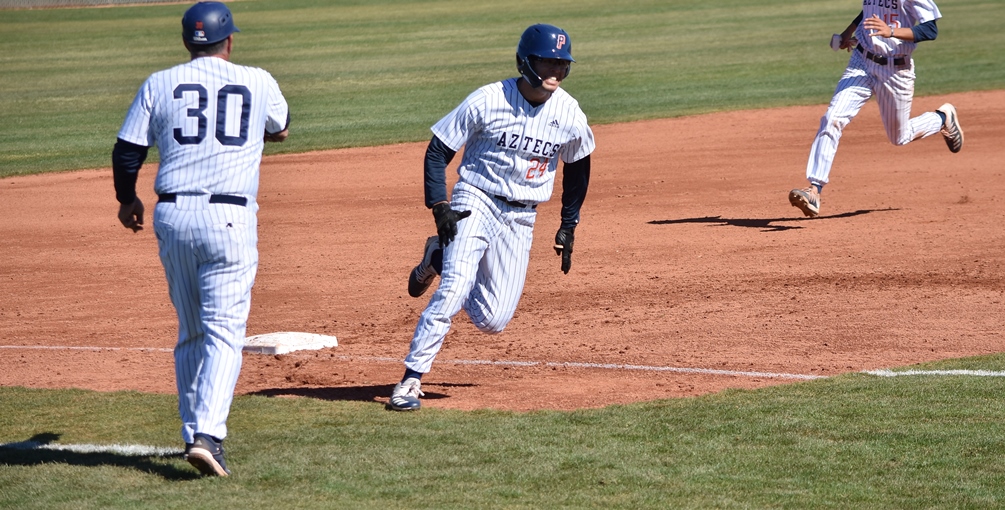 Freshman Daniel Durazo (Salpointe Catholic HS) finished the day 3 for 8 with three RBIs and two runs scored but No. 17 Aztecs baseball dropped two games at No. 4 ranked Yavapai College 8-7 and 8-4. The Aztecs are now 16-7 overall and 5-7 in ACCAC conference play. Photo by Ben Carbajal