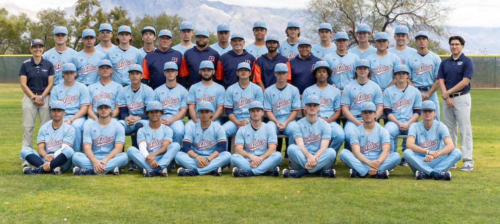 The 2024 Pima Community College baseball season came to an end on Friday as it fell to Southeast Community College (Neb.) 8-5 in an elimination game at the NJCAA West District Tournament. The Aztecs finished 45-18 overall; their second straight 40+ win season. Before 2023, they hadn't won 40 games since 1991. Photo by Stephanie van Latum
