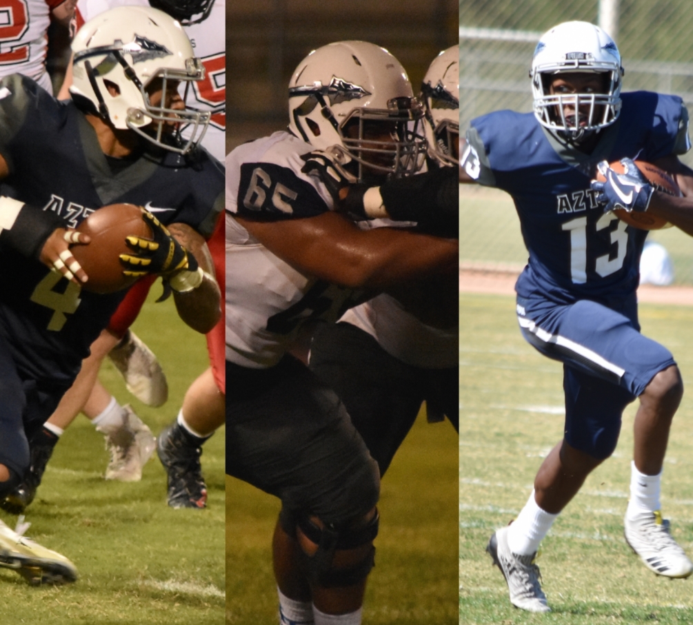 Derik Hall, Tyler Wells and Larry Rembert were nominated for NJCAA All-American consideration. Hall and Wells was named first team All-ACCAC and All-WSFL. Rembert was named second team All-ACCAC and first team All-WSFL. Photos by Ben Carbajal