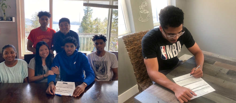 Chris Lee and Pierce Sterling signed letters of intent to play for the Aztecs men's basketball team. Lee averaged 26.6 points and 7.4 rebounds as a senior at Ketichikan High School in Alaska. Sterling played at Notre Dame Prep in California and averaged 10.9 points and 3.7 assists in his senior year. Photos courtesy of Chris Lee and Pierce Sterling