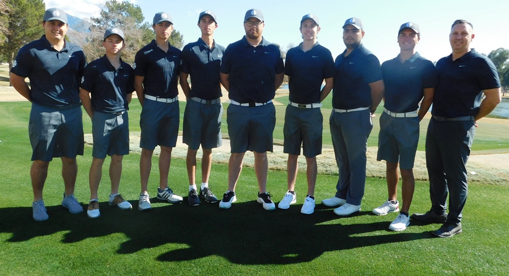 Aztecs men's golf took 18th place at the NJCAA Division I Championship in Melbourne, FL. Samuel Salisbury (Walden Grove HS) had a team-best 294 (74-70-74-76) and tied for 41st place in the individual standings. Photo by Raymond Suarez