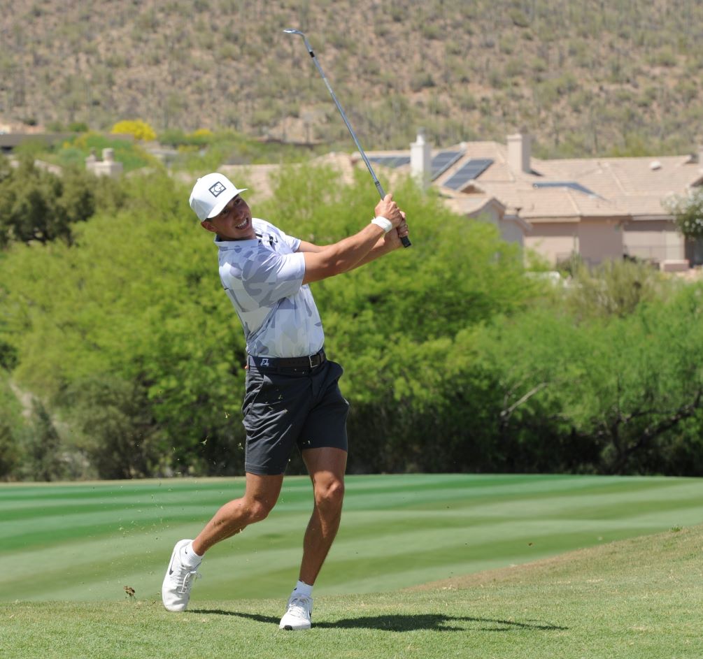 Sophomore Jay Shero closed out the second round of play at the NJCAA Division I National Championships with a 2-under par 70. He sits tied for 16th place with a total of 142 (72-70). He is five-strokes behind the leader. Photo by Raymond Suarez