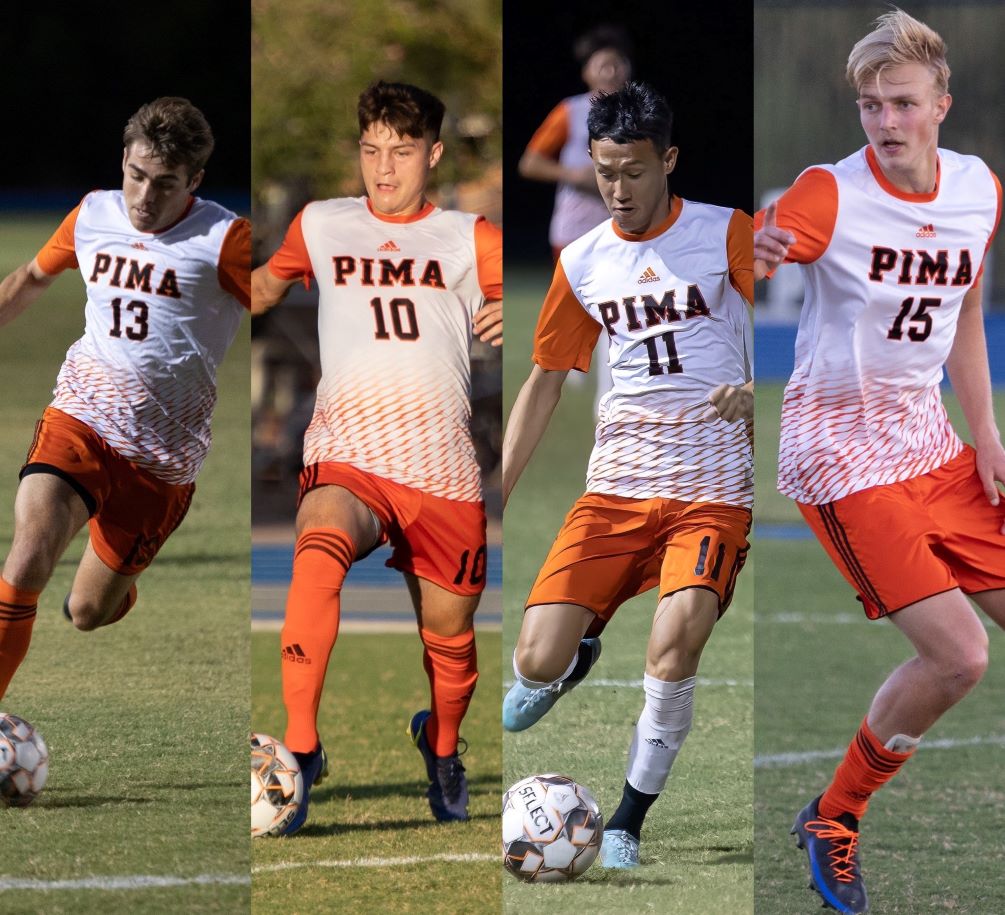 Sophomores Nicholas Bianchi (Pinnacle HS) and- Ernesto Osornio (Ironwood HS) earned first team All-ACCAC and All-Region I, Division II recogntion while sophomores Brian Vu (Rincon HS) and Nicolai Moholt were selected second team All-ACCAC and first team All-Region I, Division II. The Aztecs play at Phoenix College on Saturday at 4:00 p.m. in the NJCAA Region I, Division II Finals. Photos by Stephanie van Latum