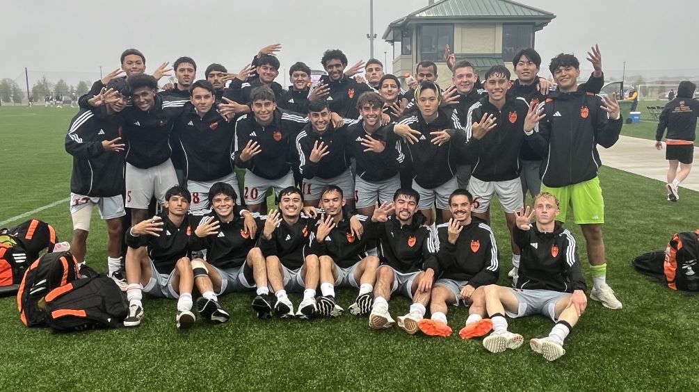 The Pima Aztecs Men's Soccer team is heading back to the NJCAA Division II National Semifinals for the first time since 2021 after beating No. 8 seed Mississippi Gulf Coast Community College 3-2 in overtime. The No. 1 seeded Aztecs will play on Thursday. Opponent and time are TBA. Photo by Ray Suarez