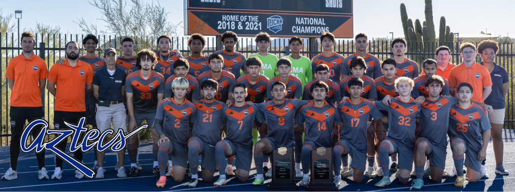 The Pima Men's Soccer coaching staff consisting of head coach David Cosgrove and assistant coaches Nils Roth, Gabe Mendoza and Conner Cosgrove, were selected by the United Soccer Coaches as the Junior College Men's Division II West Region Staff of the Year. The Aztecs went 20-1-1 this season and made it to the NJCAA Division II National Semifinal round. Photo by Stephanie van Latum