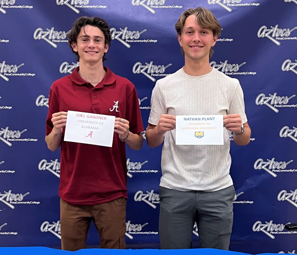 Sophomores Joel Gardner (Ironwood Ridge HS) and Nathan Plant will continue their collegiate careers at the NCAA Division I levels. Gardner committed to the University of Alabama while Plant will head to the University of Northern Colorado. Photo by Raymond Suarez