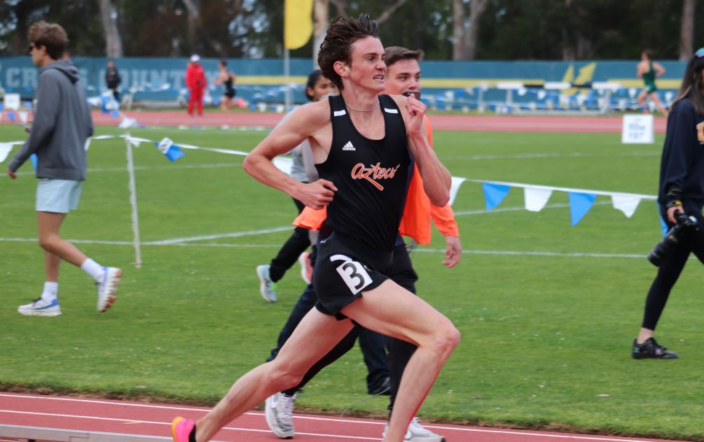 Sophomore distance runner Joel Gardner (Ironwood Ridge HS) was named the USTFCCCA NJCAA Division I M-F Athletic National Athlete of the Week on Tuesday after he broke the Pima school record in the 5,000-meter race with a time of 14:12.84. Gardner is now ranked No. 1 nationally in the event and he is eighth all-time on the NJCAA list. Photo by William Grobe