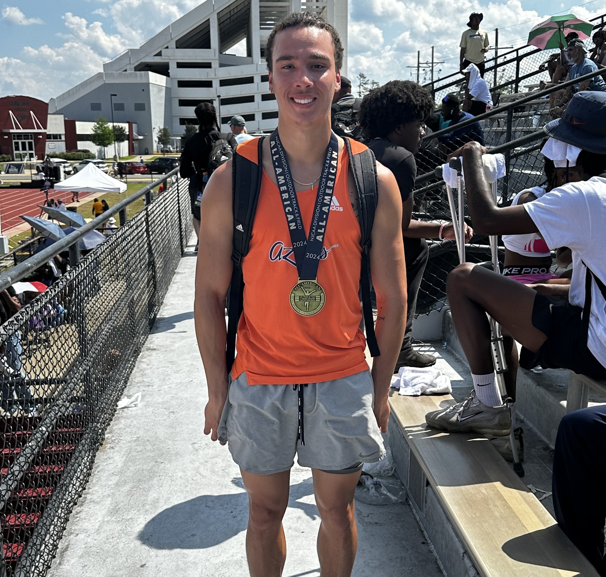 Freshman Jordan Cortner took seventh place in the 400-meter hurdles with a time of 53.77 seconds as Aztecs Men's Track & Field finished in 12th place with 20.5 points. It was their best team standing placement and most points scored at the NJCAA Outdoor National Championships since 2017. The Aztecs set four new Pima school records and 18 NJCAA All-Americans between the 2024 Indoor and Outdoor seasons. Photo courtesy Chad Harrison