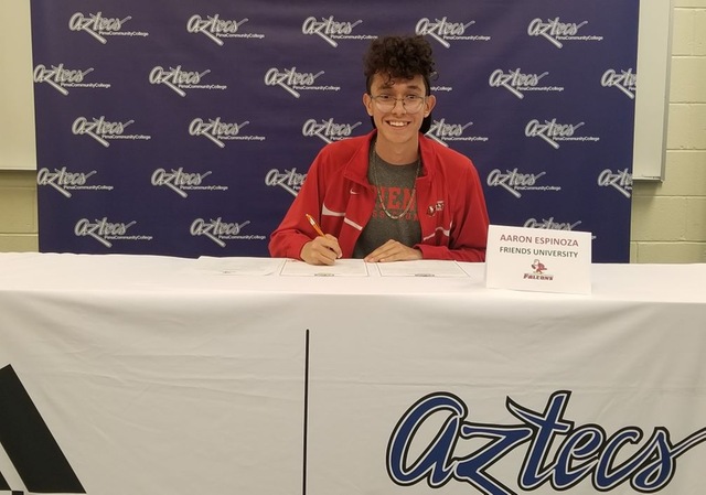 Sophomore distance runner and cross country athlete Aaron Espinoza (Sunnyside HS) signed his letter of intent to Friends University, an NAIA school in Wichita, KS. Photo by Raymond Suarez
