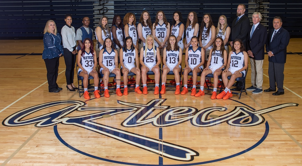 The Aztecs women's basketball were ranked sixth out of 16 teams in the 2019-20 WBCA Two-Year College Academic Team Honor Roll. The Aztecs finished with a team GPA of 3.36. They had five individuals earn NJCAA All-Academic honors; four were listed on the First team (4.0 GPA. Photo by Brian Halbach