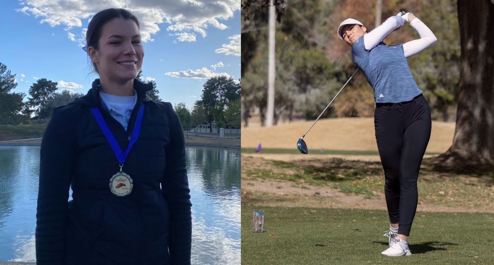 Sophomore Maria Harrouch claimed her first individual title of the season as she won by one-stroke. She produced a 6-stroke improvement from her first round closing out the tournament with a 146 (76-70). Photos courtesy of Marcus Smith and Stephanie van Latum