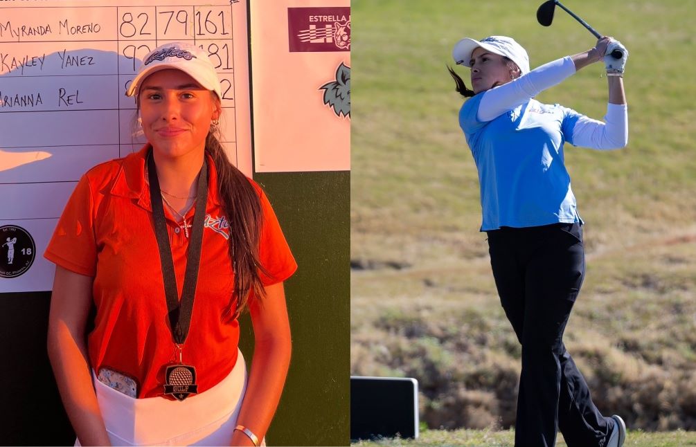 Sophomore Myranda Moreno (Tucson Magnet HS) shot a season-best 79 in the final round as she earned medalist honors with her fifth place finish at the SMCC Invitational. She finished with a two-round score of 161 (82-79). Photos courtesy of Chris Hubbard and Stephanie van Latum