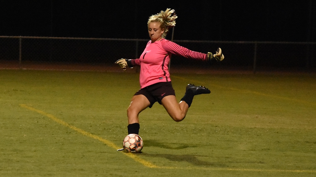 Freshman goalkeeper Haven Chambers (Walden Grove HS) finished with five saves but the Aztecs women's soccer team fell at Scottsdale Community College 1-0 in the NJCAA Region I, Division I quarterfinals. The Aztecs close the season at 10-8-3. Photo by Ben Carbajal