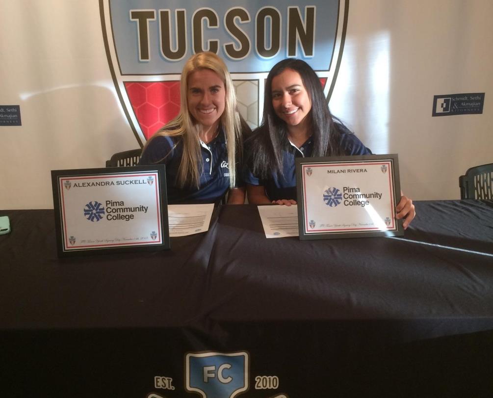 The Aztecs women's soccer team signed Ironwood Ridge High School duo Alexandra "Nikki" Suckell, a defender and Milani Rivera, a midfielder. Photo courtesy of Kendra Veliz.