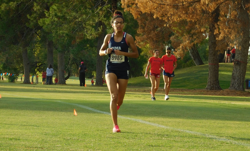Sophomore Iriana Sanchez (Cienaga) earned All-ACCAC Conference Honorable Mention after finishing the women's 5K race with a time of 21 minutes, 27.2 seconds. Photo by Raymond Suarez